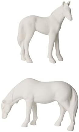 Yardwe 2pcs Mali bijeli konj Ornament Namjene Minijature Minijature Minijature Životinjske figurice Mini životinje Minijaturne figurice