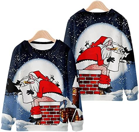 Sinzelimin muški božićni pulover vrhovi modne novitete 3D tiskani dugih rukava okrugli vrat majica dukserice bluze