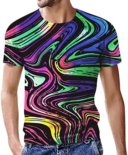 HDDK MENS vojnički kratki rukav T-majice Funny 3D Vertigo tiskani Novost Tee Tops Street Fasset Casual Atletic Mashirt