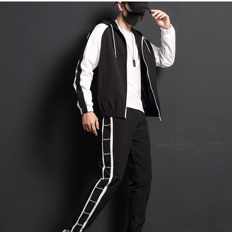 WSSBK muškarci casual setovi patch patchwork tracksuits odijelo muške jakne i hlače Setovi odjeće