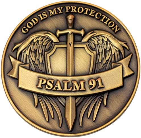 Psalam 91, rasuti paket od 10, Bog je moj zaštitni izazov novčić, džepni znak sigurnosti i zaštite, poklon za vojnike, paramedicine,