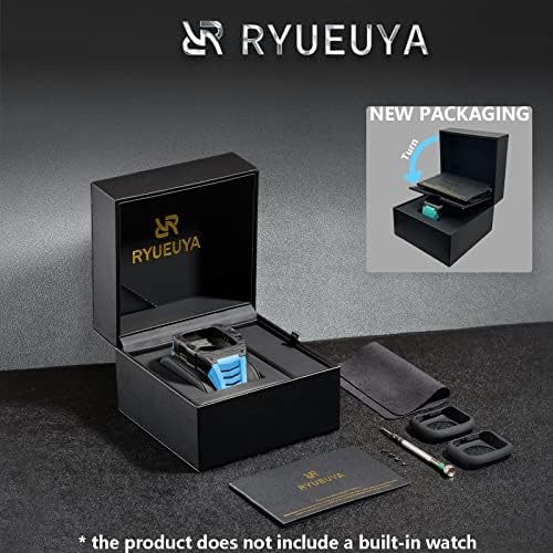 Ryueuya Luksuzna karbonska vlakna gumena traka za Apple Watch Band 44 / 45mm, Modifikacijski komplet Mod za seriju 8/7/6/5/4 / SE