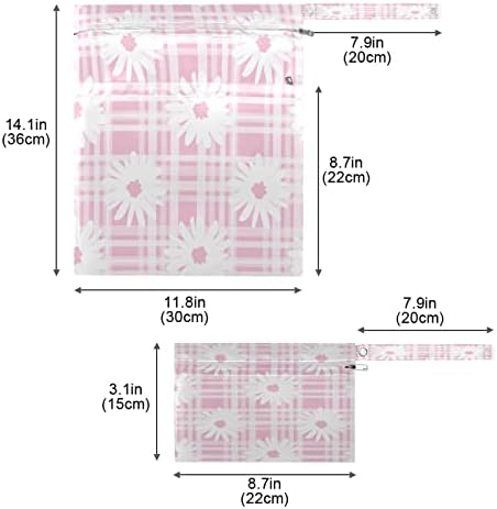 ZZXXB daisy cvjetna plata vodootporna mokra torba za višekratnu krpu za prekrasnu suhu kesu sa džepom sa patentnim zatvaračem za putničke
