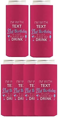 21. rođendanski ukrasi za žene personalizirani 21. rođendan ako su izgubljeni 6-pakov personalizirani ultra tanki mogu hladi ružičasti
