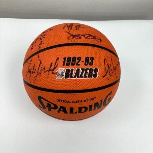 1992-93 Portland Trail Blazers tim potpisao košarkašku Clyde Drexler Team COA - AUTOGREME KOŠARIJE