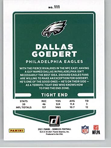 2021 Donruss 111 Dallas Goedert Philadelphia Eagles NFL fudbalska karta NM-MT