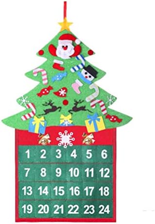 ABOOFAN 1pc Božić 24 dana odbrojavanje kalendar božićno drvo u obliku zid vrata viseći ukras Božić ukras