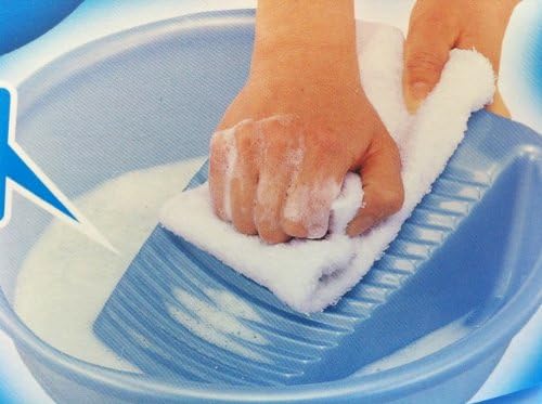 JapanBargain, japanski umivaonik za pranje veša sa daskom za pranje veša za odeću za ručno pranje proizvedeno u Japanu, Plastika, plava