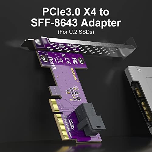 PCIe do SFF-8643 adapter za U.2 SSD, X4, SFF-8643. Podrška Windows10 / /209, REHL / CENT0S 7/8, VMWARE ESXI 6/7, Ubuntu Linux