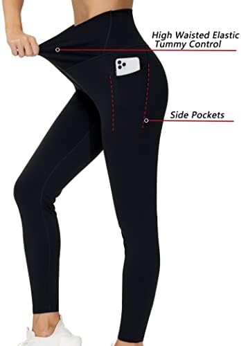 Prekrižene struk vježbe za žene za žene visoke strukske temme Temmy Gym Yoga hlače s džepovima