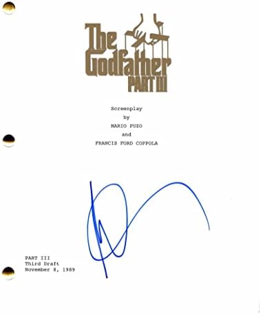 Andy Garcia potpisao autografa The GoMfather Deo III 3 Cijeli filmski scenarij - režija Francis Ford Coppola, Co-udruženje Al Pacino,