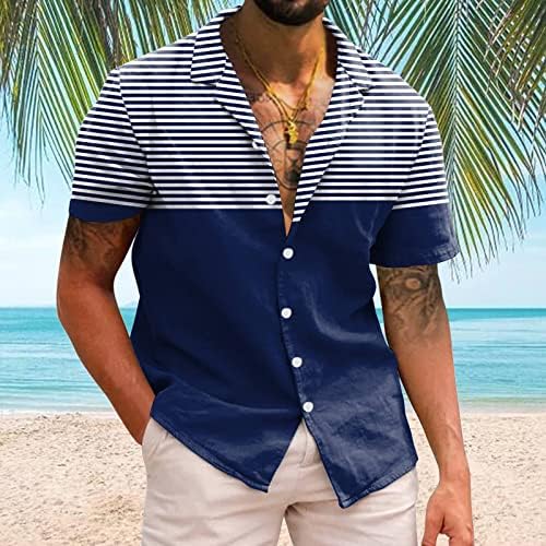 2023 Novi muškarci Casual Short Spring Spring Summer Turned Neck 3D tiskane košulje Modne top bluze Muškarci