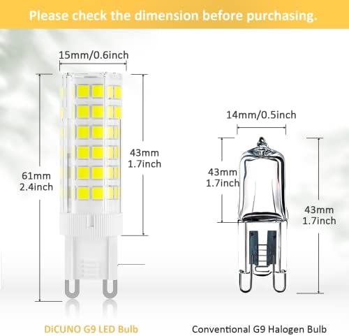 DiCUNO G9 LED sijalica, keramička osnovna sijalica 6W, 550LM, dnevna Bijela 6000k, zamjena za kućno osvjetljenje bez zatamnjivanja,