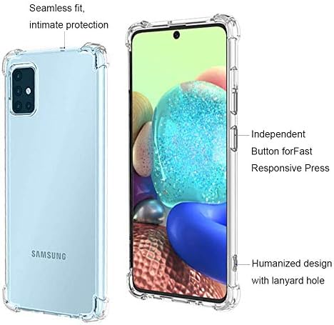 Hnhygete Samsung A71 5g, Samsung Galaxy A71 5G futrola, sa zaštitnikom zaslona, ​​prozirni udarnim otpornima Slim Clear Color Mekani