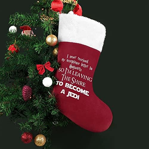 Nikad nisam dobio pismo o prihvatanju božićne čarape klasični viseći ukrasi bijeli manžetna bombona za bombona za porodične zabavne