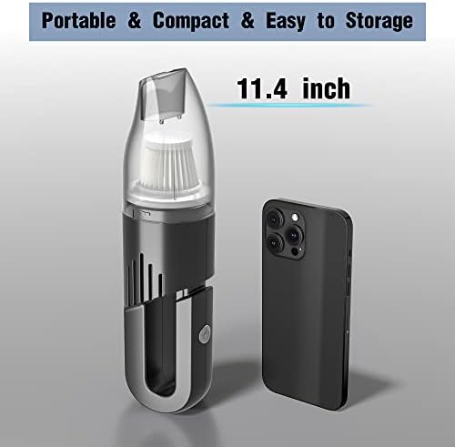 Hikins ručni usisivač bežični - prijenosni snažni vakumi za mokro i suhu mini automobilu, punjiva usisna ruka VAC za kućne ljubimce