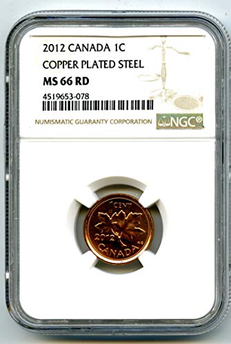 2012 ROYALNA KANADSKA MINTNA Kanada Nova smeđa etiketa bakrena čelika Prošle godine izdavanja MS66 NGC