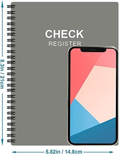 Check Register-A5 Checkbook Log sa Check & transakcija registri, bankovni račun registar knjižice za ličnu i radnu upotrebu, siva