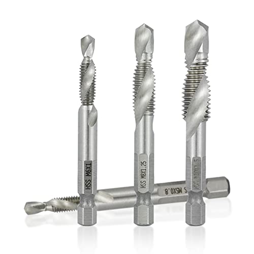 Hex Shank Metric Tap Kombinovana slavina i bušenje spiralna flauta HSS vijak navoja dodirnite Alat za navoj m3 m5 m6 m6 m8 m10 m12