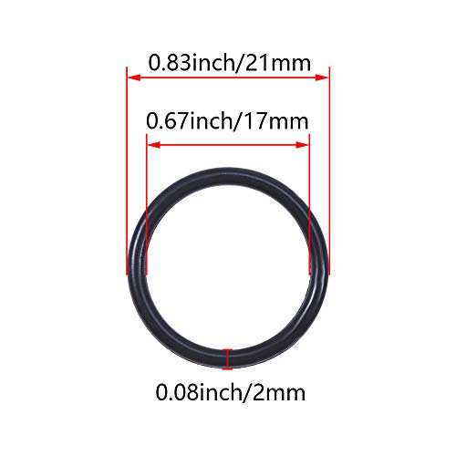 Othro 50pcs nitrilni gumeni O-prstenovi, 2 mm žica Dia 21mm od metričkog brtvila Nitrile NBR gumene površine za brtvljenje ulja ili