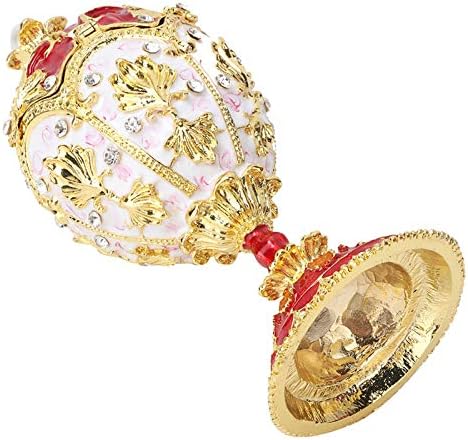 OumeFar vintage emajled Ushol Egg nakit za nakit Diamante Nakit Organizator TRINKET kutija za dekoracije za obrt nakita Poklon Jewelrystorage