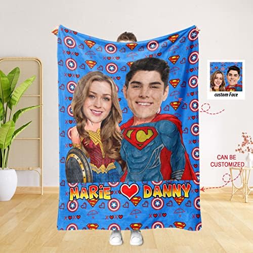 Angeline Deca USA napravila personalizirane deke za bebe, prilagođenu fotografiju za bebe, superboy Wonder Girl Par bebe za bebe Božić