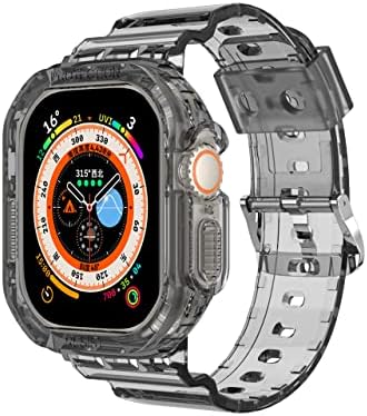 Maalya Sport Clear Band Case za Apple Watch serija 8 49mm ultra prozirni oklop silikonski poklopac za poklopac iwatch 8 COREA