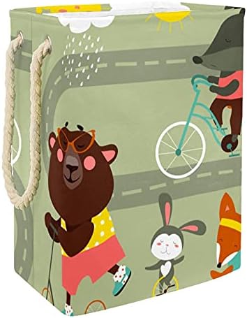 Zec lisičji medved sa vrećama za odlaganje korpe za veš za bicikle ugrađena podstava sa odvojivim nosačima sklopiva korpa za veš za