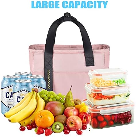 Izolovana torba za ručak za muškarce i žene, velika hladnjača za ručak vodootporna, torba za ručak za višekratnu upotrebu sa džepovima