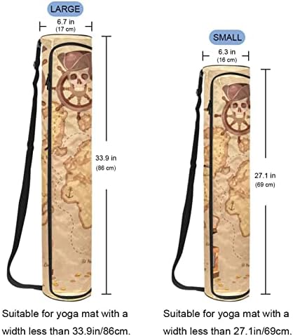 Yoga Mat torba nosač sa podesivim naramenicom, stara mapa blaga, 6, 7x33, 9in/17x86 cm Vježba Yoga Mat torba za nošenje za žene i