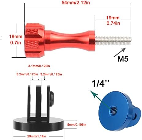 Adapter za pretvor kameru sa 3pcs akcijskom kamerom 1 / 4-20 vijčani adapter i 3pcs aluminijski vijak kamere, kompatibilan za Gopro