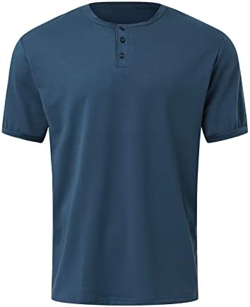 STOOTA MENS Ljetne casual majice, gumb kratki rukav košulje od pune boje Top bluza Osnovni dizajn udobnosti