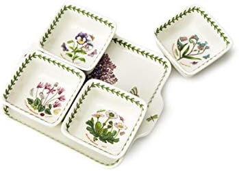 Portmeirion Botanic Garden 5-komad Accent Set posuda | 8-inčna ploča za rukovanje sa 3,75 inčnim posudama | Asortirani cvjetni motivi