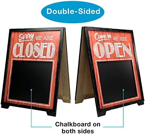 Exceello Global Products A-Frame Open / Zatvoreni znak W Chalkboard Rustikalna jednostavna za montiranje Informativni poslovni prodavaonica