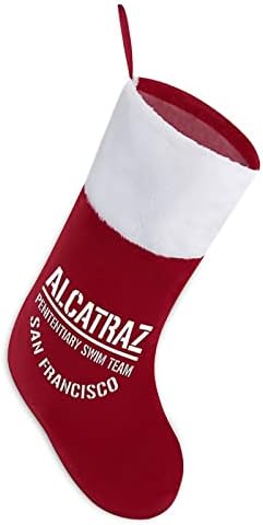 Alcatraz kaznionica plivaju timu San Francisco Božićne čarape Čarapa Xmas Tree Santa ukrasi Viseći ukrasi za kamin za odmor 16.5