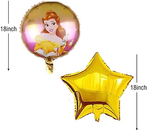 HTRY 5kom Disney Princess Belle folijski Baloni za Djevojkov rođendan Baby Shower Princess ukrasi za zabave