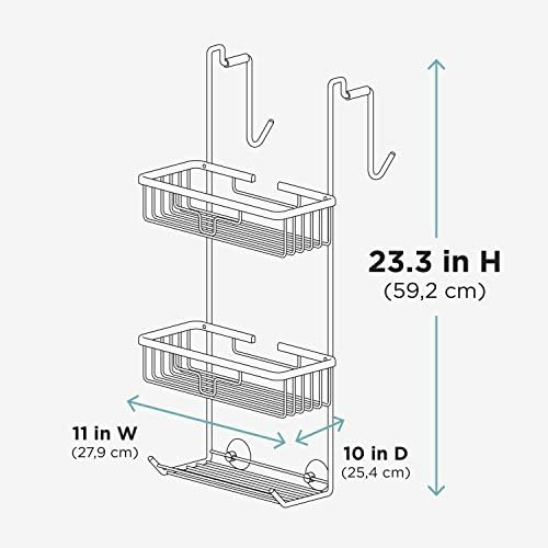 Zenna Home, satenski hrom Neverrust aluminijum preko tuširanja vrata Caddy