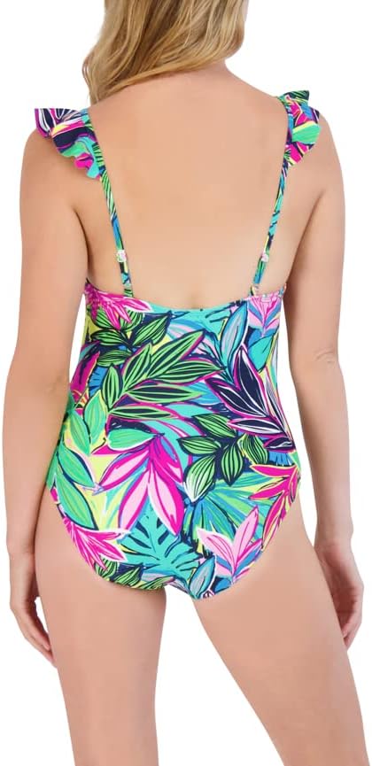 Caribbean Joe ženski standardni Jednodijelni kupaći kostim s volanima kontrola stomaka brzo sušenje uklonjivi kupaći kostim sa podesivim