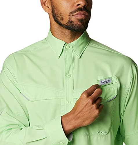 Kolumbija Muška majica s majicom s majicom dugih rukava, UPF 40 Zaštita, Wilure Wicking tkanina, Lipe Glow, 4x velika