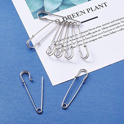 Pandahall 10pcs Pervište Platinum Kilt Pins Brooch Sigurnosni igle set 2,8 inčni Kilt Brooch rever pin trake za DIY Brooch Quilting