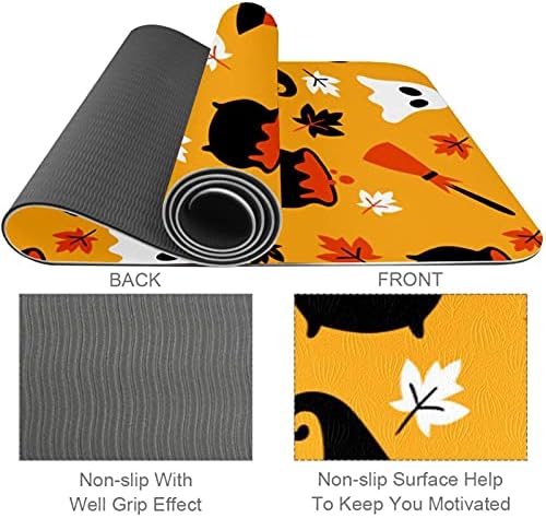 Siebzeh Happy Halloween Ghost Pattern Premium Thick Yoga Mat Eco Friendly Rubber Health & amp; fitnes Non Slip Mat za sve vrste vježbe joge i pilatesa