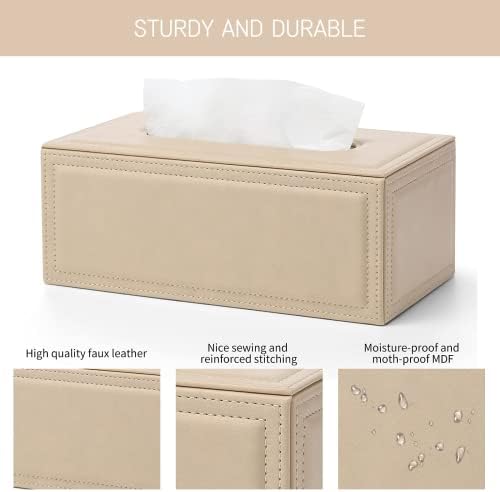 Vlando držač kutija za tkiva pravougaonik - kožna kutija za maramice - moderan dekorativni držač tkiva za kupatilo, dnevni boravak,