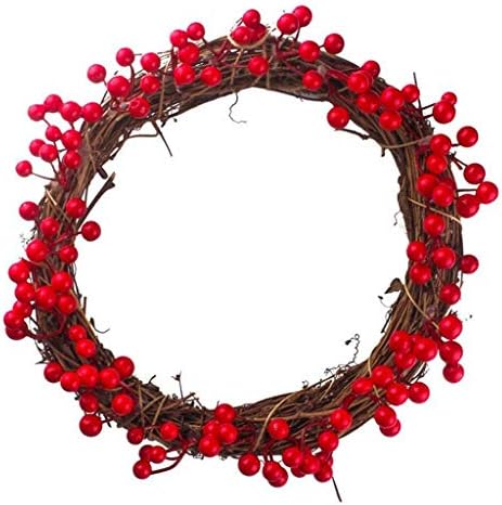 Xios božićni ukras 2022 Božićni viseći bobice crvena božićna dekoracija vijenac 30/35 / 40cm Crveni vijenac ukras i vise na prirodni