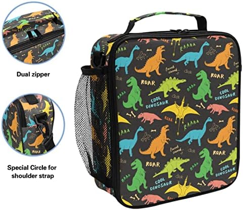 ZZXXB Cool Dinosaur izolovana torba za ručak kutija za višekratnu upotrebu termo hladnjača Tote Vanjska putna torba za piknik sa naramenicom