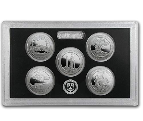 2013 s Amerika Prekrasan set srebrnog kvartala - 5 novčića - Izuzetni novčići - GEM Dokaz bez kutije ili COA - US Mint