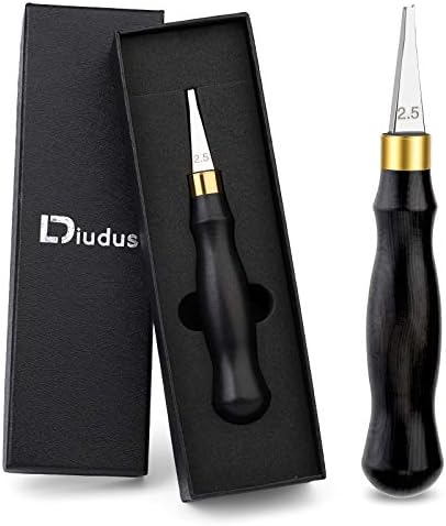 Diudus 2,5 mm kožna trokuta rubne kožne kožne alate za prešanje sa drvenom ručicom kožni plitki utor ivica linearne ivice uređaja