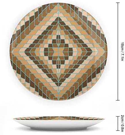 Smeđa geometrijska pozadina keramičke kosti Kina Dekorativne ploče sa štandom viseći ukrasima Ploče za večeru