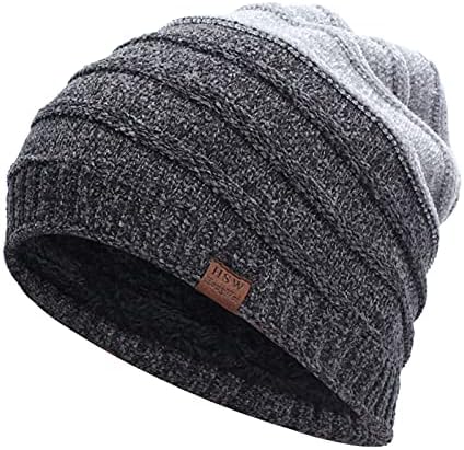 Beanie SlouchycuFuffed vrat toplije set šal tople fleke manferencirane nozi zimske muškarce Žene Termalno obložene pletene kape lobanje