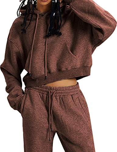 Cozypoin ženska fleva 2 komada odijela za dukseve gornje i joggers hlače hoodie pulover set trenerka