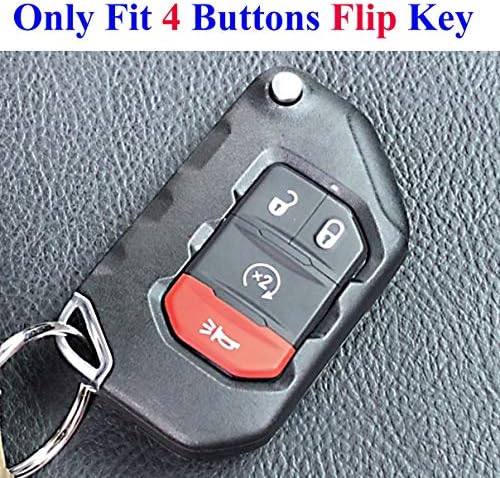 Količina Alegender Crna 4 dugmeta Flip key Cover Case FOB držač torba zaštitnik bez ključa Fit Za jeep 2018 2019 Wrangler JL JLU Rubicon